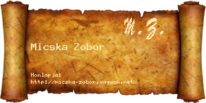 Micska Zobor névjegykártya
